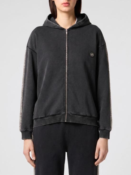 26SS 필립 플레인 후드 티셔츠 SAFCWJB1930PTE004N 02 Black