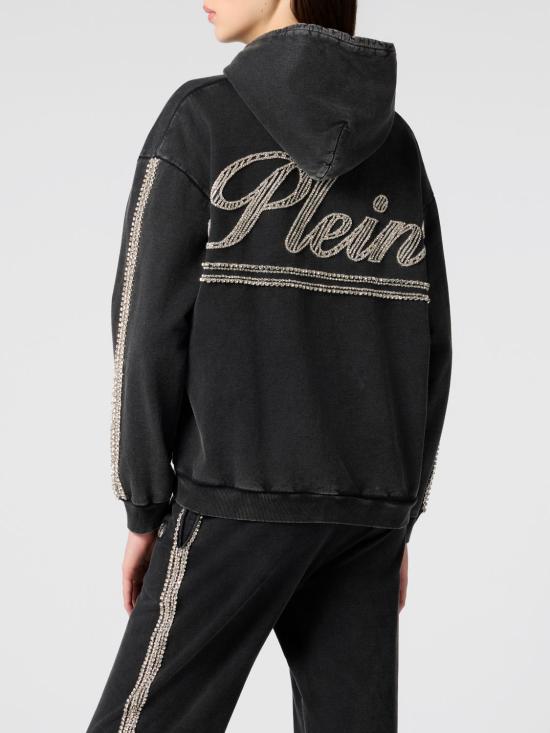 26SS 필립 플레인 후드 티셔츠 SAFCWJB1930PTE004N 02 Black - PHILIPP PLEIN