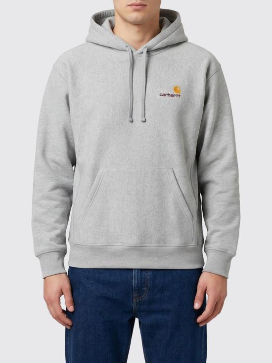 26SS 칼하트 WIP 후드 아메리칸 스크립트 스웨트셔츠 I028279 V6XX Grey
