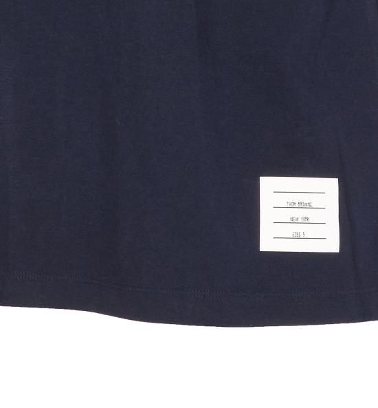 26FW 톰브라운 코튼 4바 숏 슬리브 티 MJS246A 07323415 Blue - THOM BROWNE