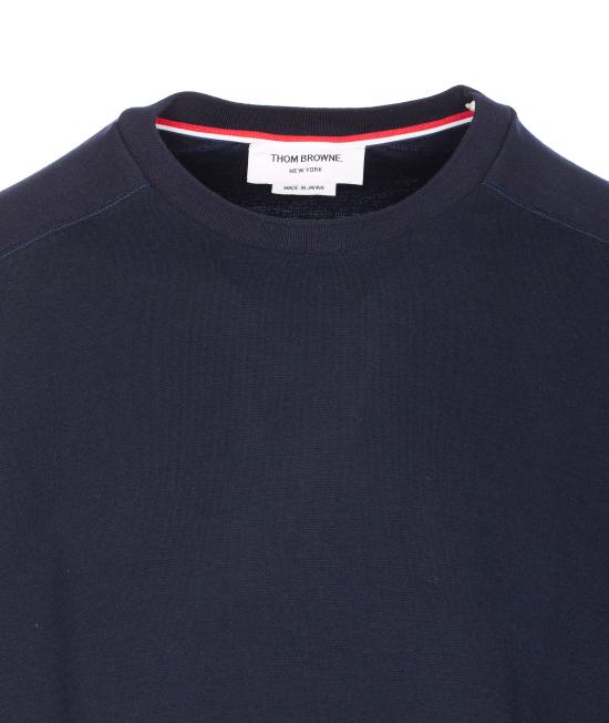 26FW 톰브라운 코튼 4바 숏 슬리브 티 MJS246A 07323415 Blue - THOM BROWNE