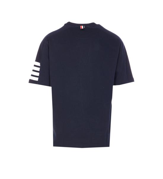 26FW 톰브라운 코튼 4바 숏 슬리브 티 MJS246A 07323415 Blue - THOM BROWNE