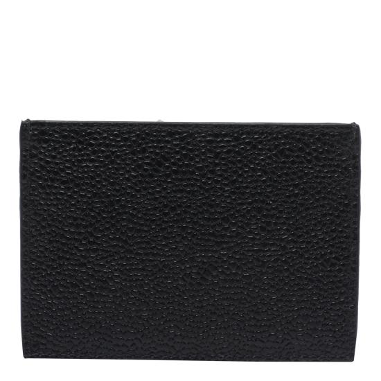 26FW 톰브라운 페블 그레인 레더 스트라이프 싱글 카드 홀더 MAW020L 00198001 Black - THOM BROWNE