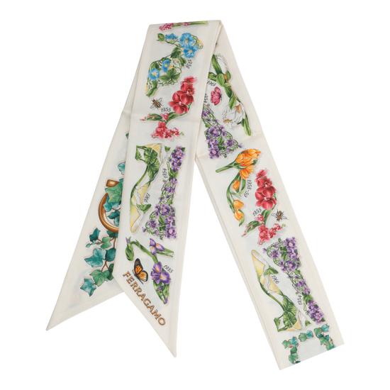26FW 살바토레 페라가모 머플러/스카프 795177 321289AVORIO AZZURRO White