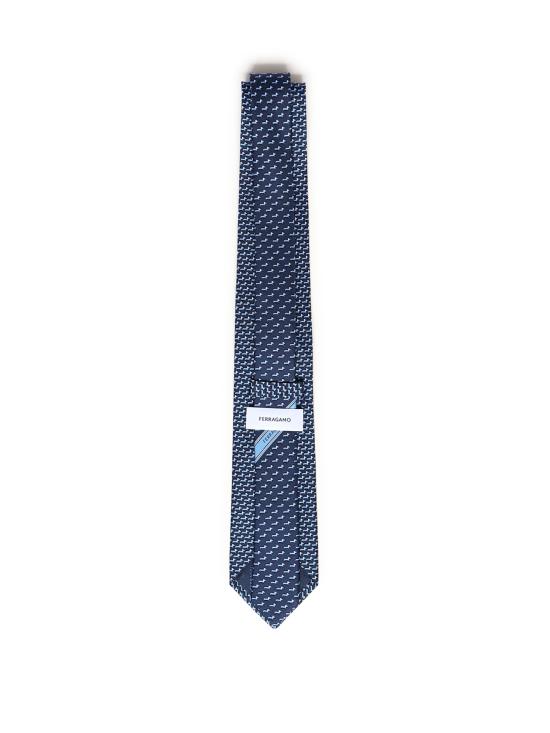 26SS 살바토레 페라가모 넥타이 351311 788885002 Dark Blue Light Blue - SALVATORE FERRAGAMO
