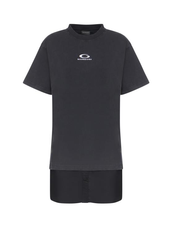 26SS 발렌시아가 숏 원피스 858621 TTVU29374 FADED WASHED BLACK W