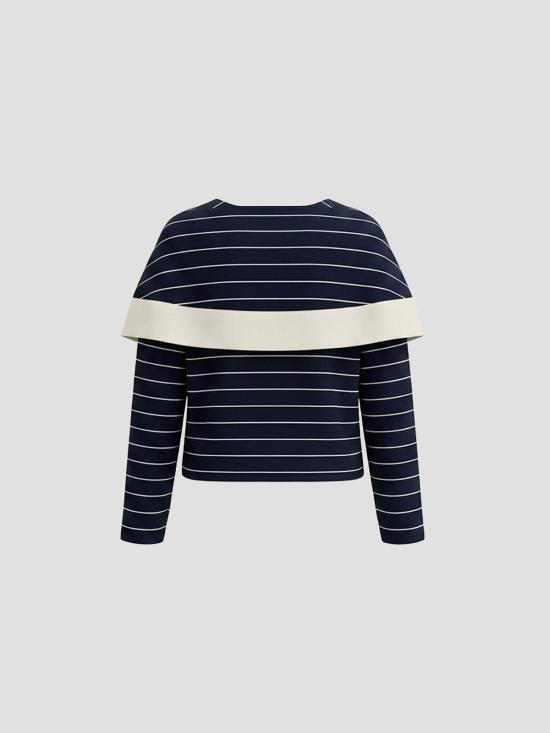 26SS FIDAN NOVRUZOVA 긴팔 티셔츠 GPLWBBW DKB WSTR WTDL DK BL BRGND WHT STRP WHT DTL - OTHER BRANDS
