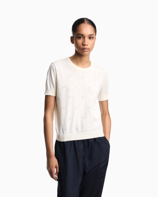 26SS 엠포리오 아르마니 스웨터 EW004398 AF15106 U1058 White - EMPORIO ARMANI