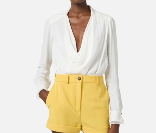 26SS 엘리자베타프랜치 바디수트 티셔츠 CB00261E2 360 White - ELISABETTA FRANCHI
