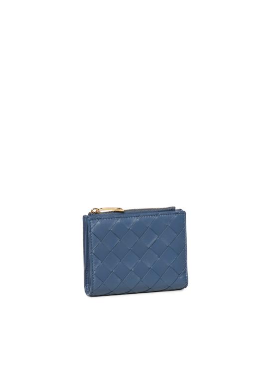 26SS 보테가베네타 인트레치아토 스몰 바이폴드 월렛 742330 VCPP34019 Blue venezia - BOTTEGA VENETA