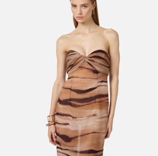 26SS 엘리자베타프랜치 롱 원피스 ABR5562E2 470 Brown - ELISABETTA FRANCHI