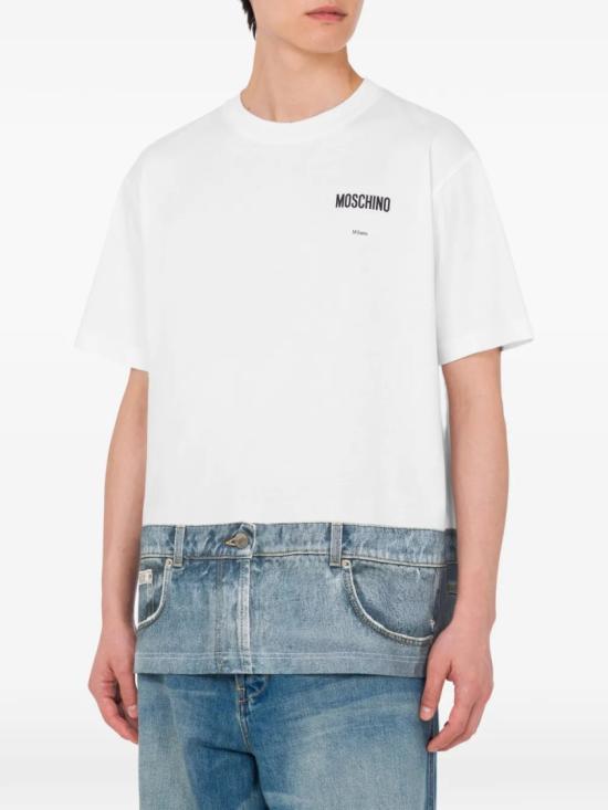 26SS 모스키노 반팔 티셔츠 A07040241 White - MOSCHINO