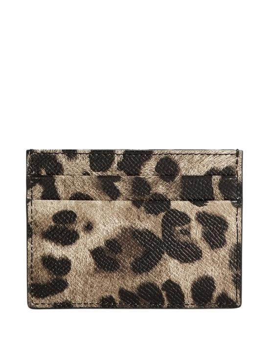 26FW 돌체앤가바나 레오파드 프린트 폴리싱 카프스킨 카드 홀더 BI0330AX566 HY13M Marrone - DOLCE & GABBANA