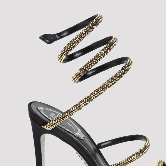 26FW 르네 카오빌라 샌들 C12538105R001V284 BLACK SATIN - RENE CAOVILLA