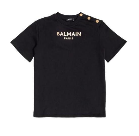 26SS [키즈] 발망 티셔츠 BY1A01 Z3183 930OR Black gold