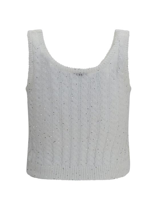 26SS 브루넬로 쿠치넬리 민소매 티셔츠 MCO559700 C159 WHITE - BRUNELLO CUCINELLI