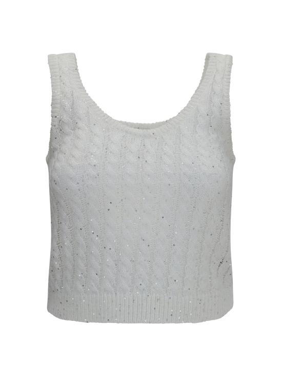 26SS 브루넬로 쿠치넬리 민소매 티셔츠 MCO559700 C159 WHITE