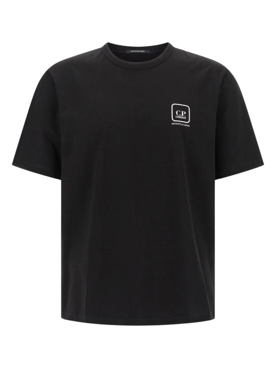 26SS 씨피 컴퍼니 메트로폴리스 시리즈 머서라이즈드 저지 반팔 프린티드 배지 티셔츠 20CLTS055A 006370W999 BLACK