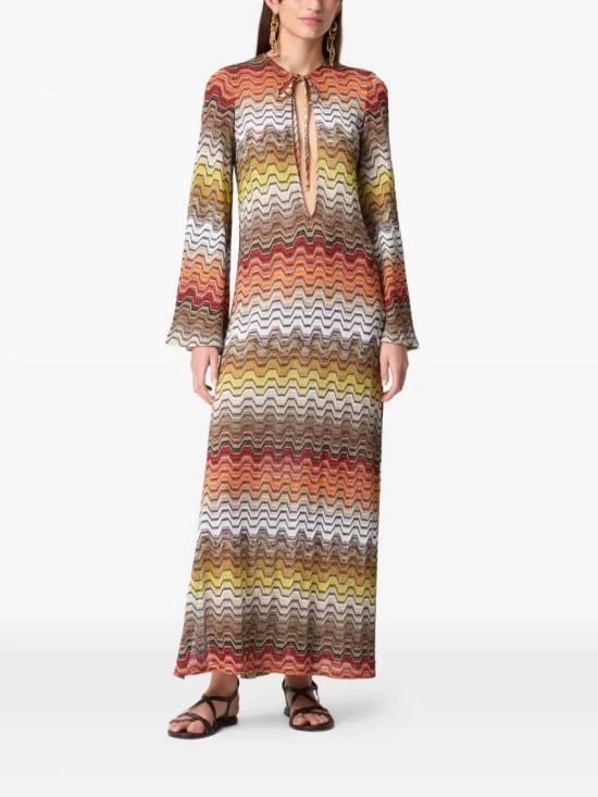 26SS 미소니 미디 원피스 MC26SQ04BR015D BLK RED YELLOW S91SC - MISSONI
