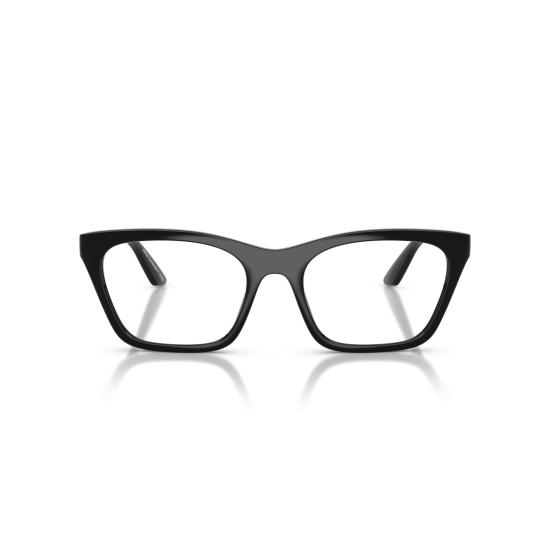 26SS 엠포리오 아르마니 안경 광택 있는 검정색 프레임의 직사각형 안경 - EMPORIO ARMANI