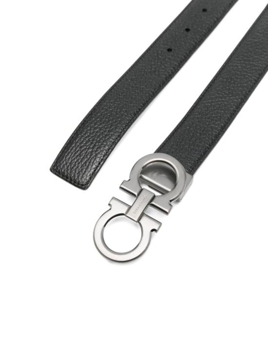 26FW 살바토레 페라가모 간치니 리버시블 레더 벨트 670428 DOUBLE ADJUS 780486NERO CLAY - SALVATORE FERRAGAMO