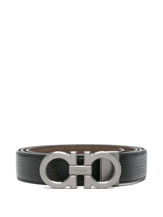 26FW 살바토레 페라가모 간치니 리버시블 레더 벨트 670428 DOUBLE ADJUS 780486NERO CLAY