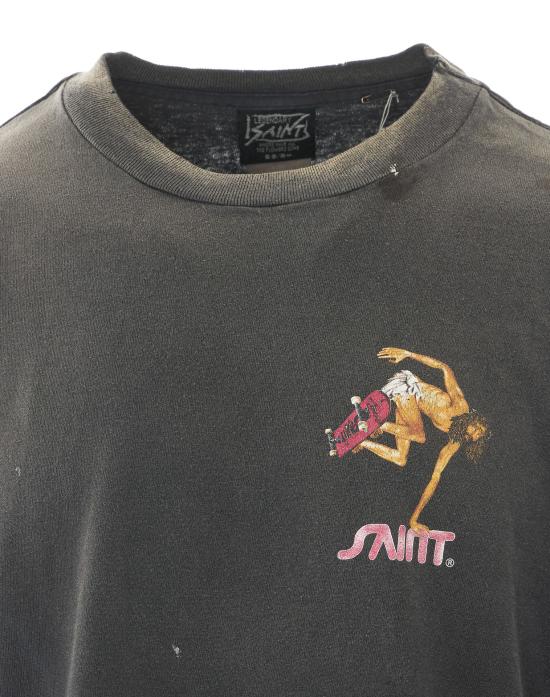 26SS 세인트 미카엘 반팔 티셔츠 SM MK8 0000 007 BLACK Grey - SAINT MXXXXXX