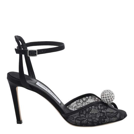 26FW 지미추 힐/펌프스 SACORA 85 FNBBLACK CRYSTAL