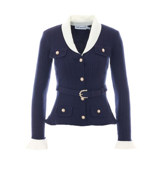 26FW 셀프 포트레이트 가디건 131C NAVY Blue