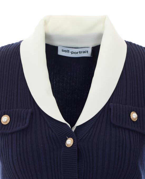 26FW 셀프 포트레이트 가디건 131C NAVY Blue - SELF PORTRAIT