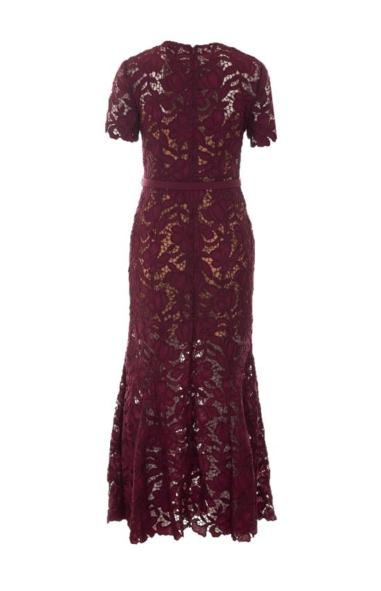 26FW 셀프 포트레이트 롱 원피스 107M BURGUNDY Red - SELF PORTRAIT