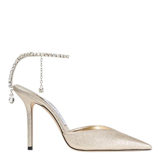 26FW 지미추 힐/펌프스 SAEDA 100 DQMPLATINUM CRYSTAL Gold