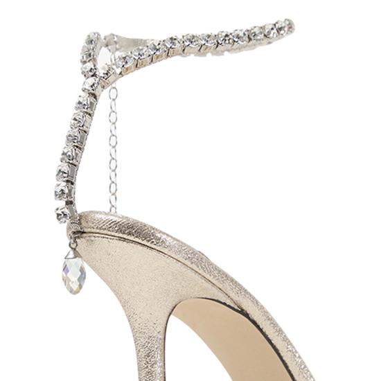 26FW 지미추 힐/펌프스 SAEDA 100 DQMPLATINUM CRYSTAL Gold - JIMMY CHOO