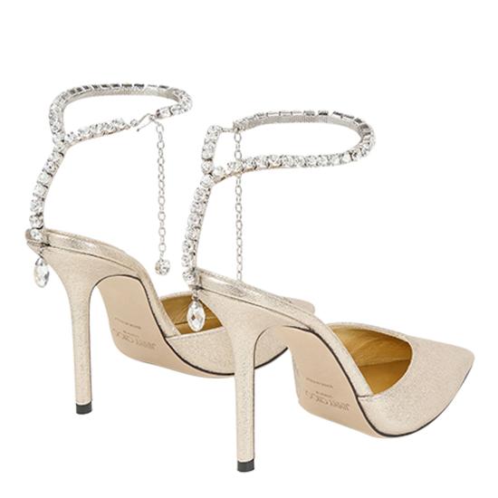 26FW 지미추 힐/펌프스 SAEDA 100 DQMPLATINUM CRYSTAL Gold - JIMMY CHOO