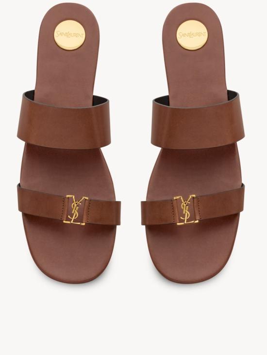 26SS 생로랑 뮬/슬리퍼 860809 DWE00 Brown - SAINT LAURENT