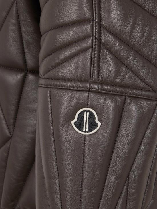 26SS 릭오웬스 몽클레어 가죽 자켓 MU01F1A11 M8116 Brown - RICK OWENS MONCLER