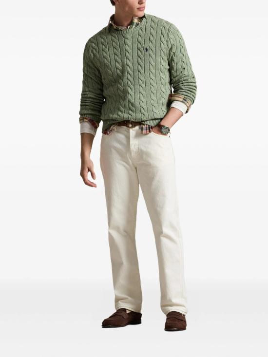 26SS 폴로 랄프로렌 로고 자수 케이블 니트 스웨터 710 775885 Green - POLO RALPH LAUREN