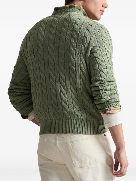 26SS 폴로 랄프로렌 로고 자수 케이블 니트 스웨터 710 775885 Green - POLO RALPH LAUREN