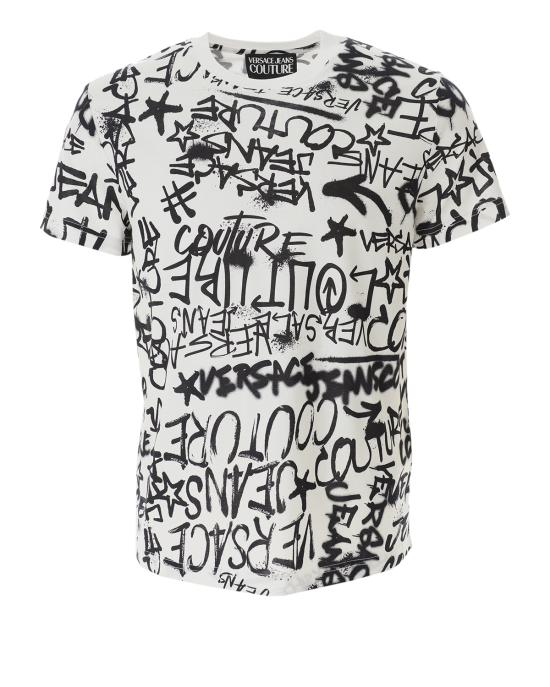  베르사체 반팔 티셔츠 75GAH6S0 75UP600 003 BIANCO NERO