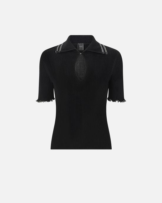 26SS 핑코 폴로 티셔츠 106287A343 Z99 Nero