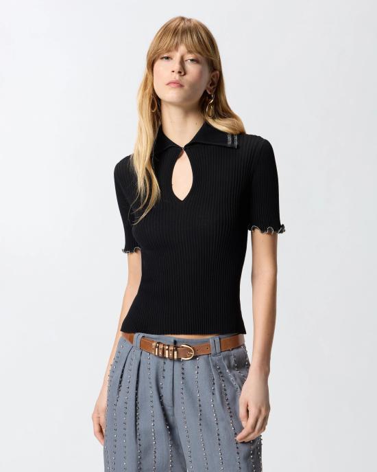26SS 핑코 폴로 티셔츠 106287A343 Z99 Nero - PINKO