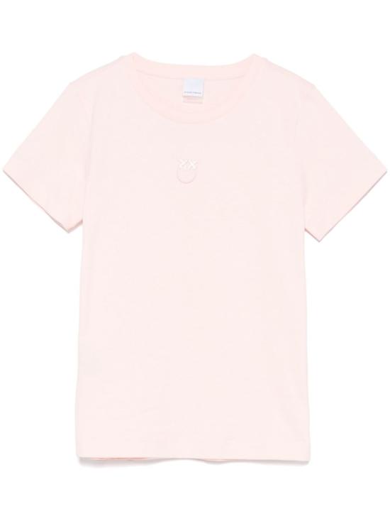 26SS 핑코 반팔 티셔츠 100355A2HN N38 Rosa castano pallido