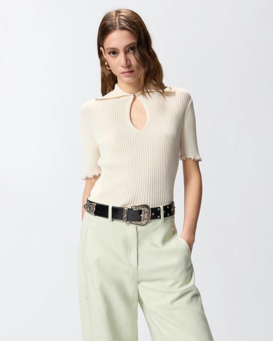 26SS 핑코 폴로 티셔츠 106287A343 C14 Bianco - PINKO