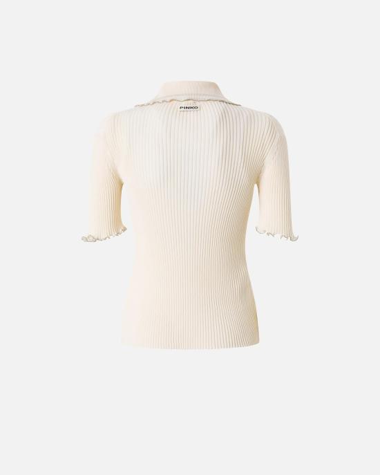 26SS 핑코 폴로 티셔츠 106287A343 C14 Bianco - PINKO