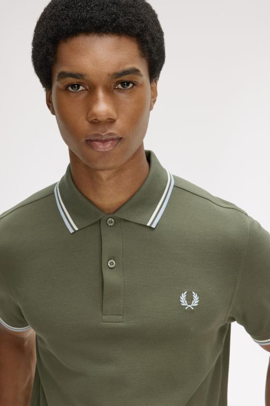 26SS 프레드페리 폴로 티셔츠 M3600 87B Lwgrn ecru dskbl - FRED PERRY