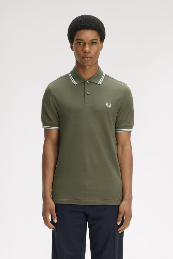 26SS 프레드페리 폴로 티셔츠 M3600 87B Lwgrn ecru dskbl - FRED PERRY