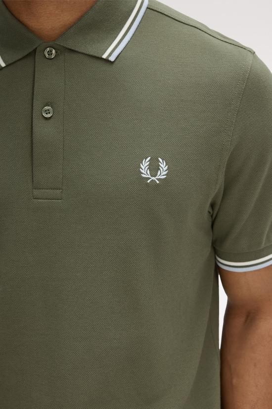 26SS 프레드페리 폴로 티셔츠 M3600 87B Lwgrn ecru dskbl - FRED PERRY