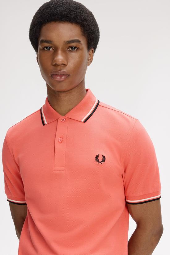 26SS 프레드페리 폴로 티셔츠 M3600 04C Strwcrm ecru blk - FRED PERRY