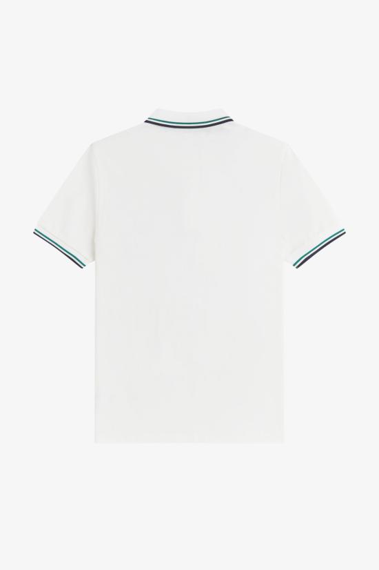 26SS 프레드페리 폴로 티셔츠 M3600 02C Snowwht sgrn nvy - FRED PERRY