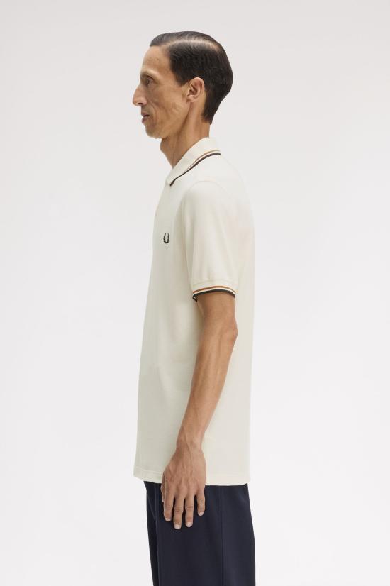 26SS 프레드페리 폴로 티셔츠 M3600 79B Ecru drkml blk - FRED PERRY